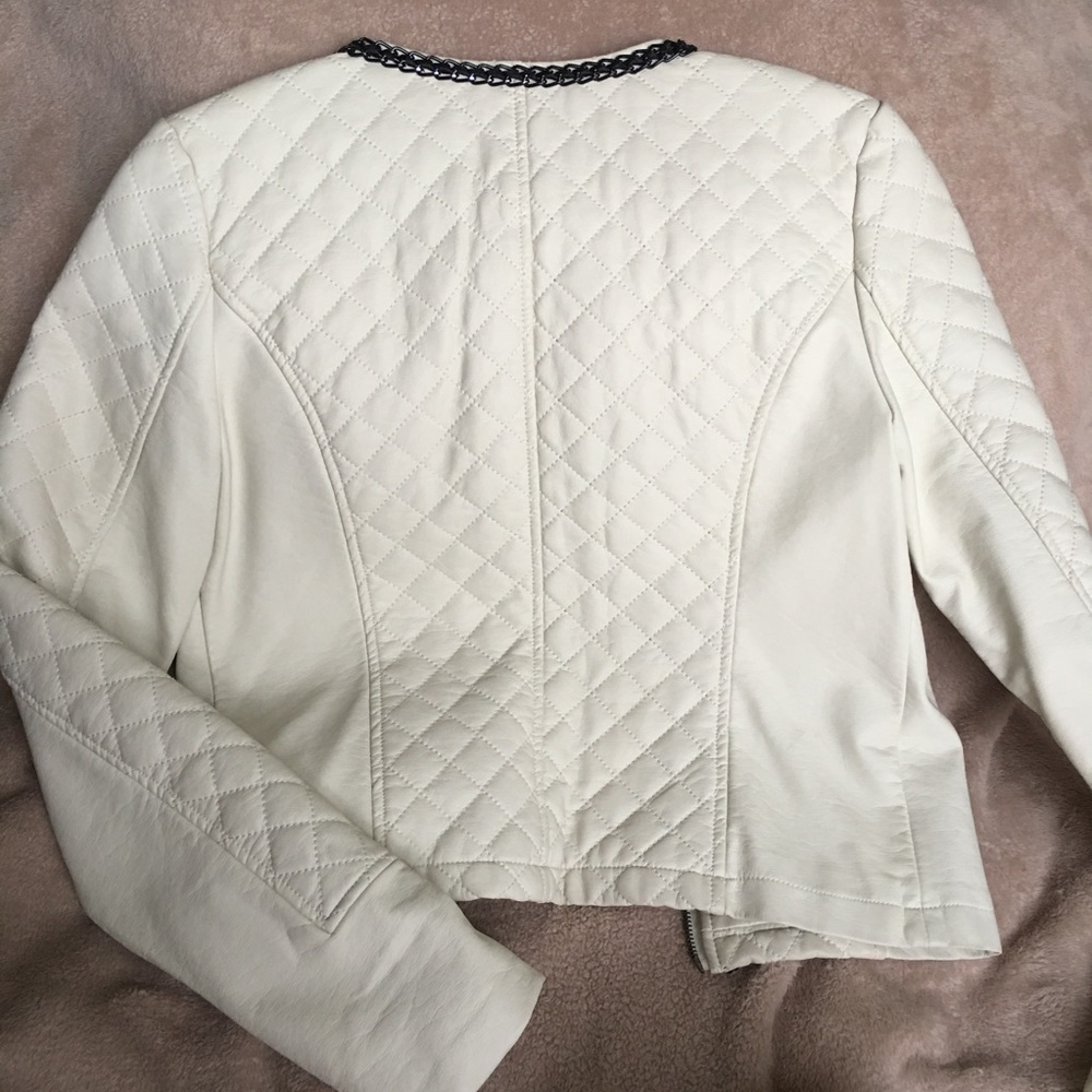 Cream pleather jacket - Picture 2 of 2